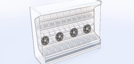 Flad blæser til fryseskabe